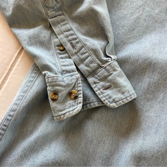 Vintage Team Woody Denim Light Blue Shirt Men size Large - Picture 15 of 17